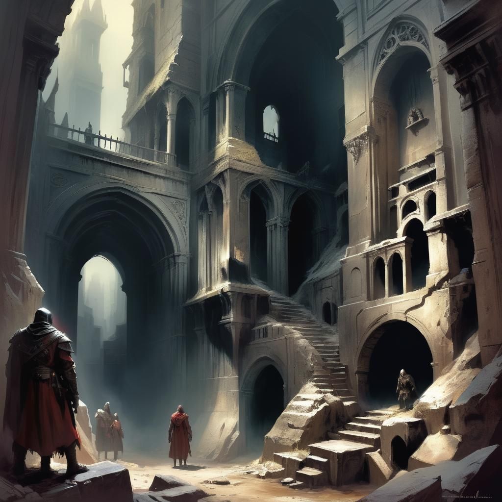 Dark Fantasy Scene in Grimdark Style