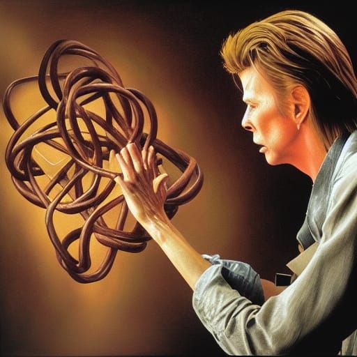 Surreal Hyperrealistic Portrait of David Bowie