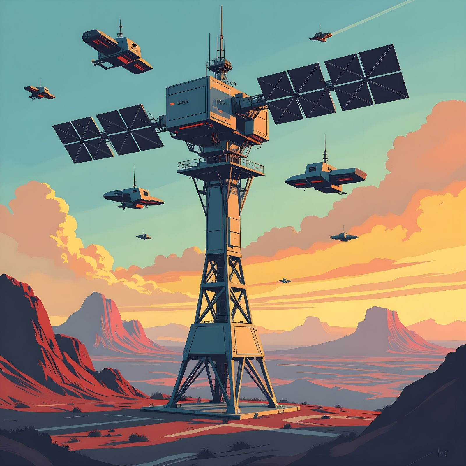 Geostationary Satellite System and Earth Tower