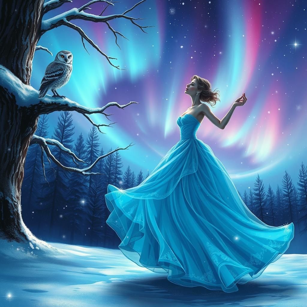 Aurora Dance: Ethereal Digital Art