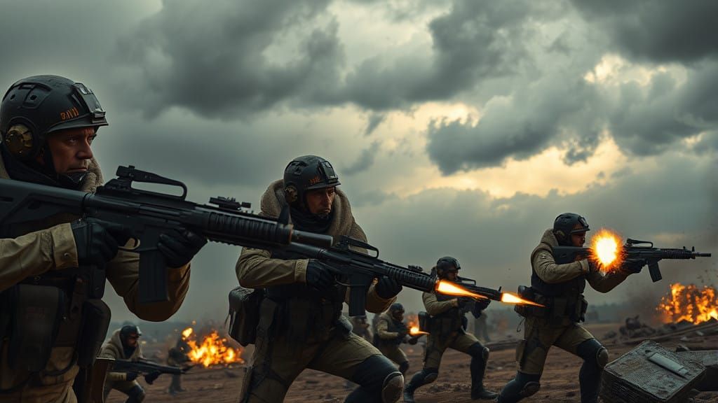 Gritty Futuristic Soldiers in Last-Stand Defense Against Omi...