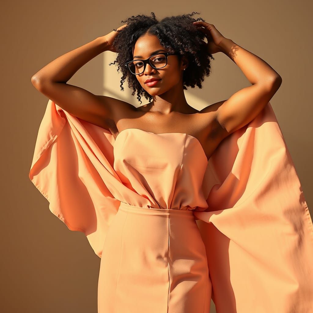 Elegant Woman in Golden Light: Contemporary Portrait