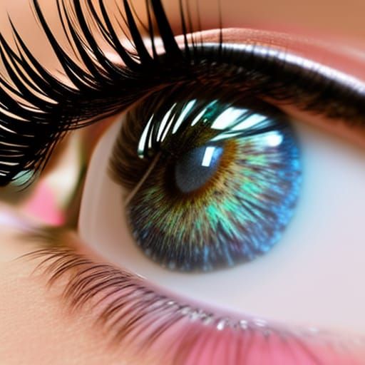 Eye Reflecting a Flower Garden