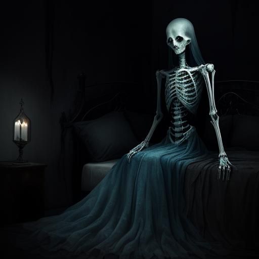 Eerie Ghost and Decaying Girl in Dark Fantasy Style