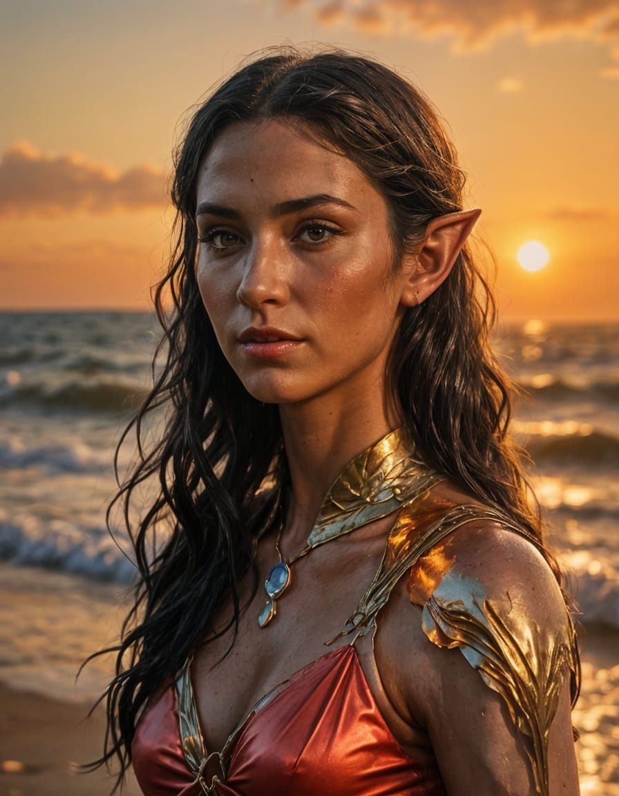 Beautiful Elf on a Northern California Beach