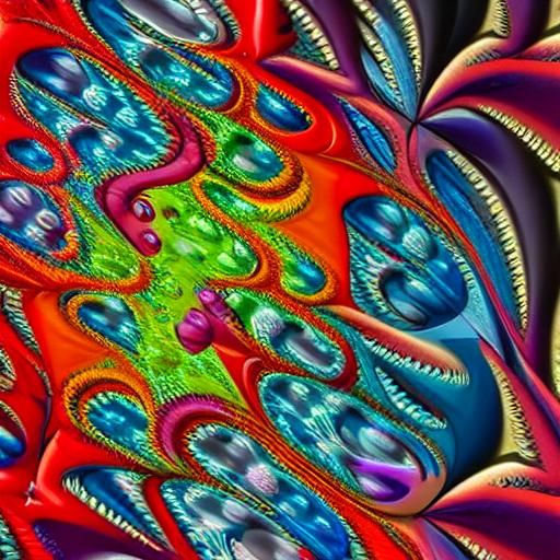 Dodecahedral Fractal: Organic Abstract Expressionist Art