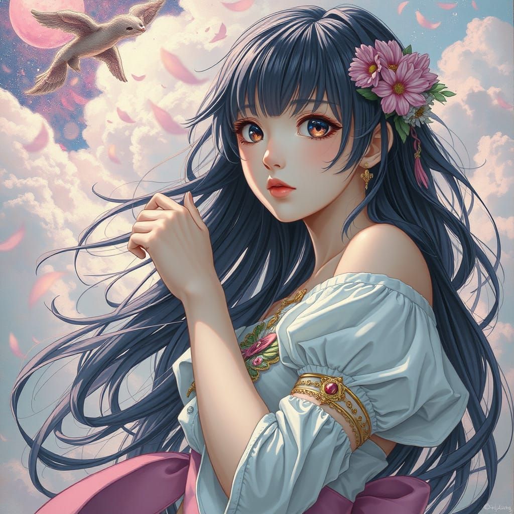 hyperdetailed Metaphysical Painting Heroine in the style of ...