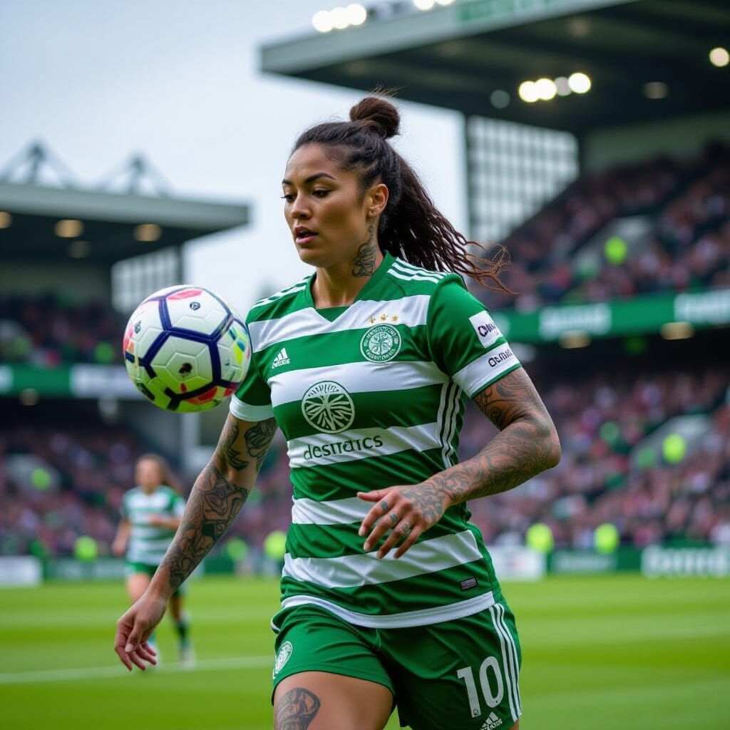 Maori Woman Plays Soccer for Celtic FC