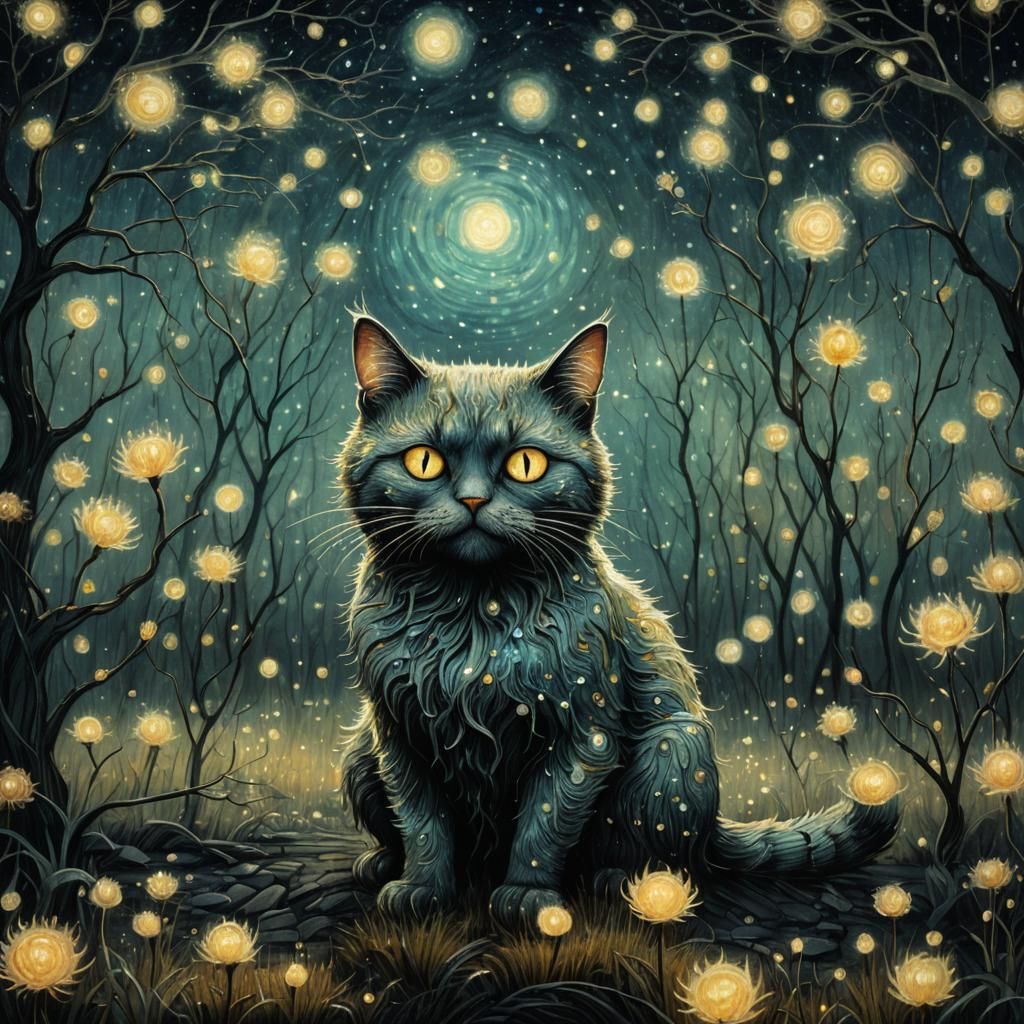 Magical Night Cat