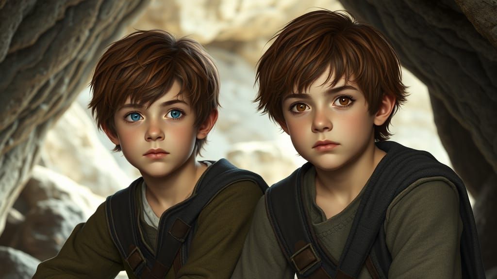 Medieval Boys Train in Cave