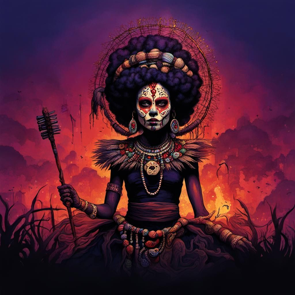 Mystical Voodoo Woman Digital Art