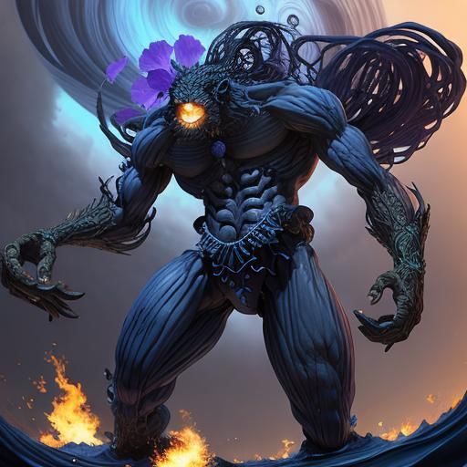 Giant Indigo Dahlia: AI Generated Image