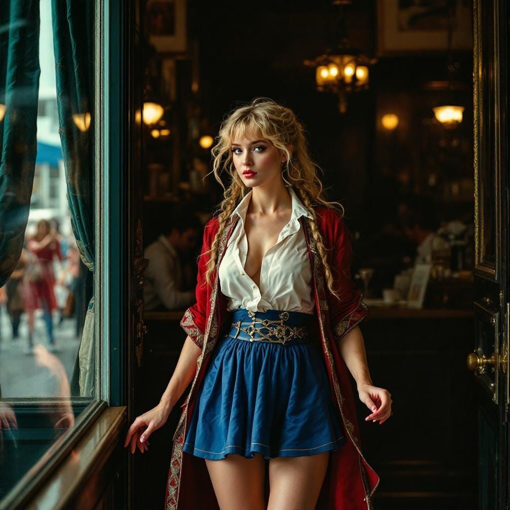 Woman in Coffee Shop: Neoclassical Romanticism