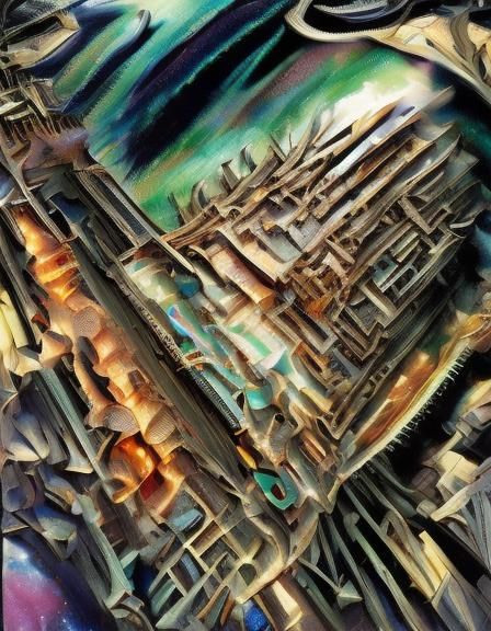 Mythical Japanese Panel Art with Illusion Style