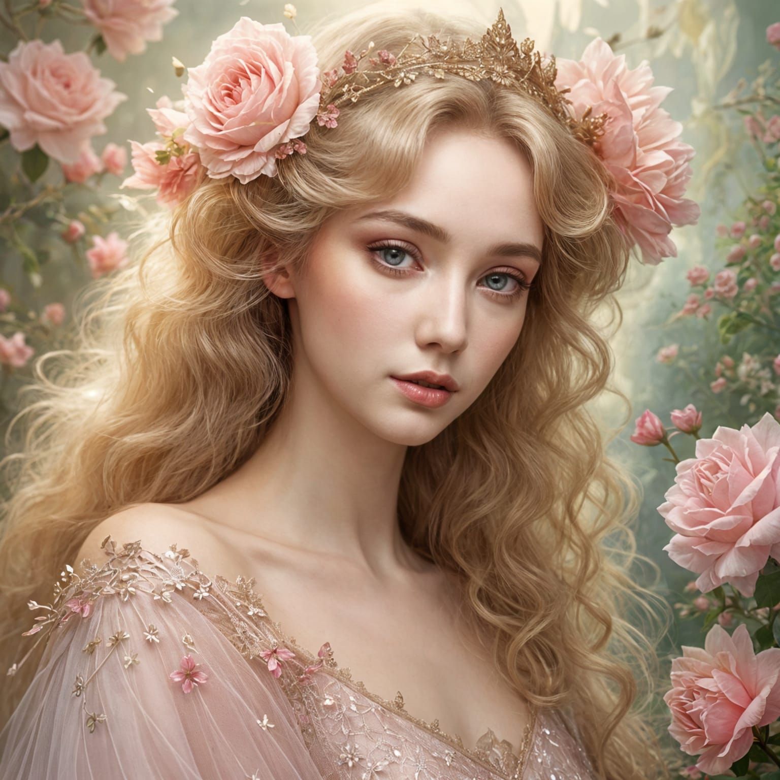Fairy-Tale Princess Portrait in Pastel Colors