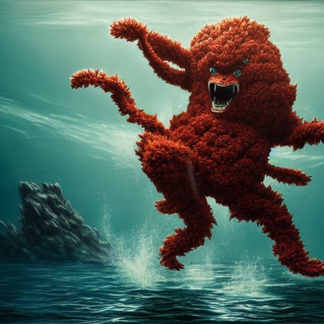 Sinister Broccoli Creature Rises from the Deep