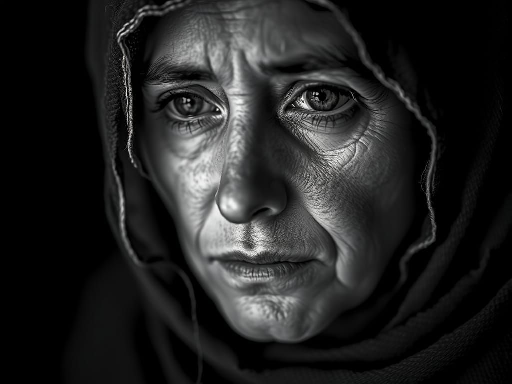 Haunting Portrait of Afghan Woman with Light Eyes