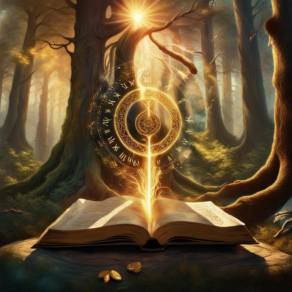 Wizard Casting Spell in Enchanted Forest