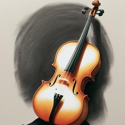 Cello Inside Christmas Ball: Minimalist Black and White