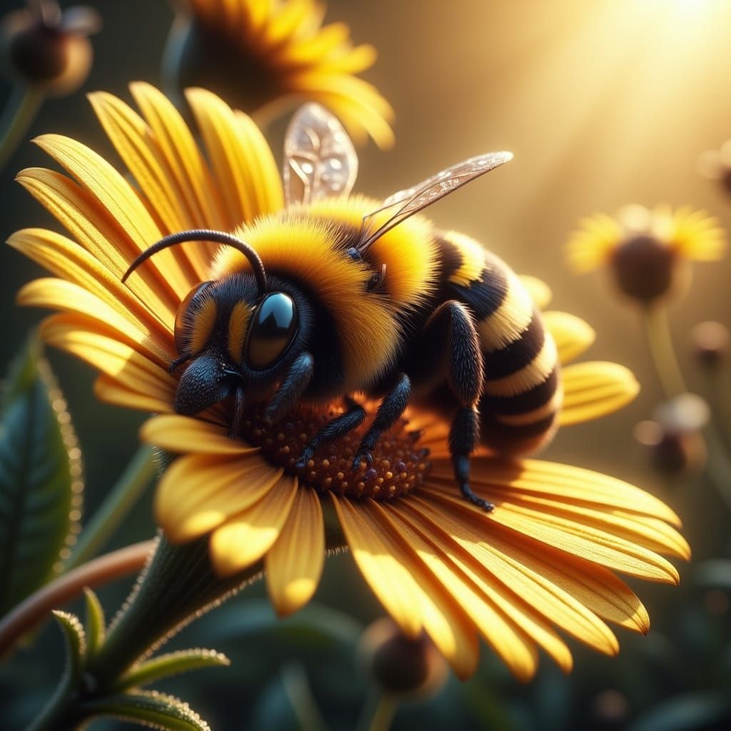 Sleeping Bumblebee in Albrecht Dürer Style