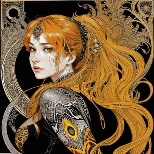 Dreamy Cheetah Portrait in Fractal Style