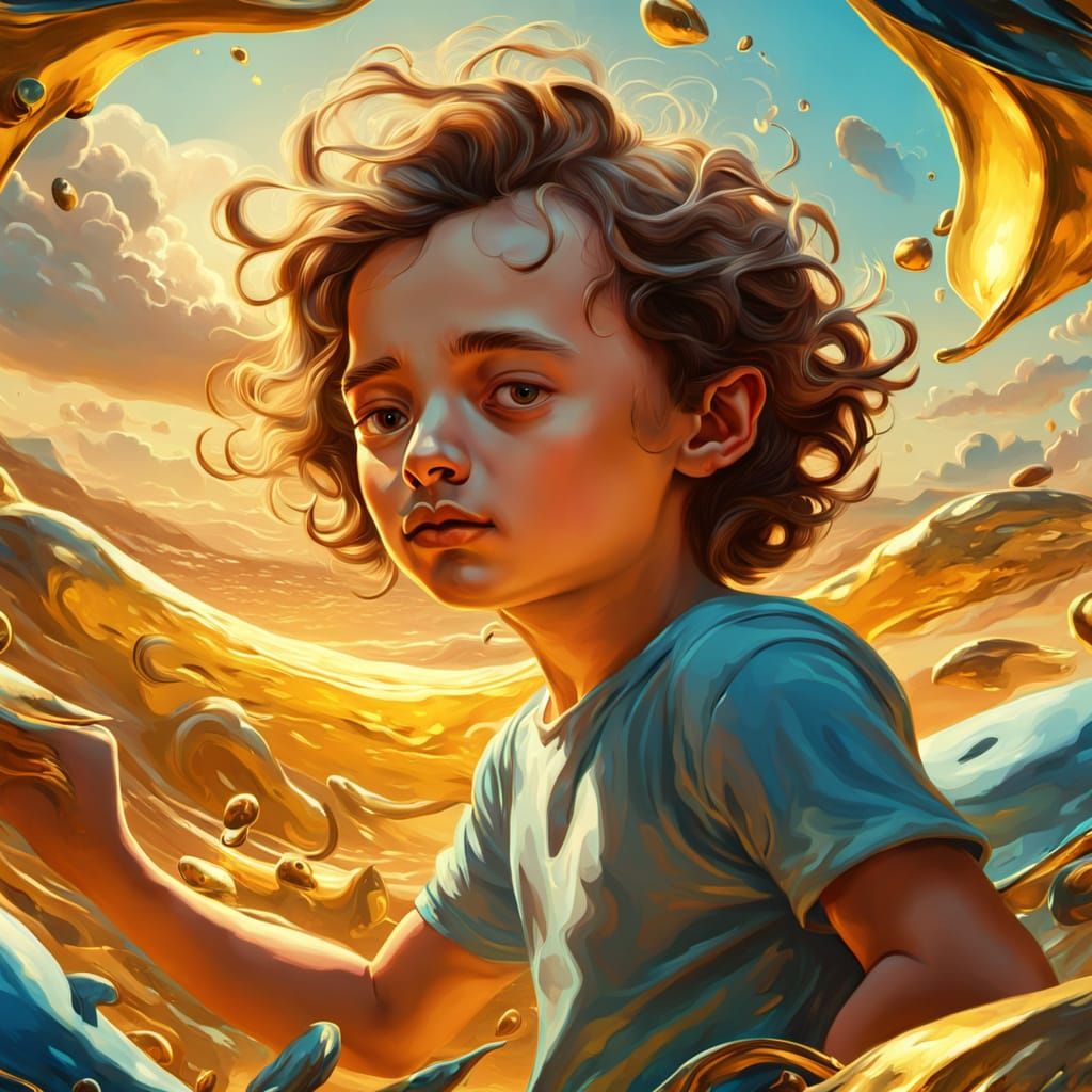 Surreal Kid's Playtime in Salvador Dali Style