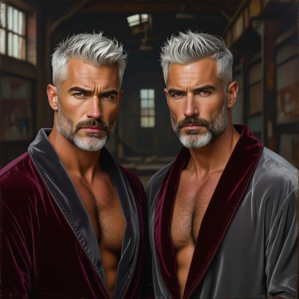 Angry Men in Velvet Bathrobes: Impressionist Portrait