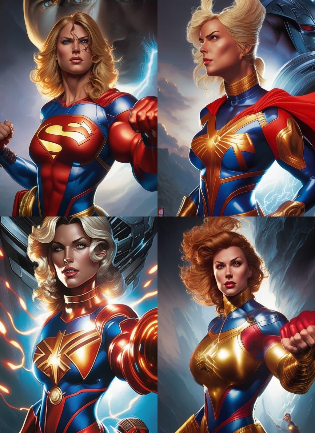 Heroic Powergirl Portrait in Comic Book Style