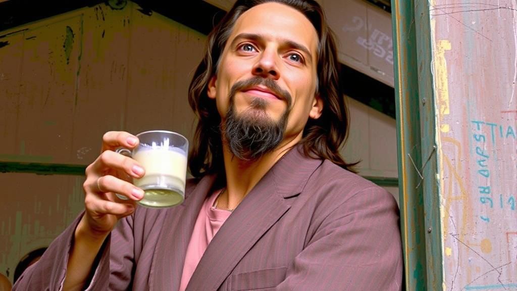 Expressionistic Portrait in Black, Green and Orange