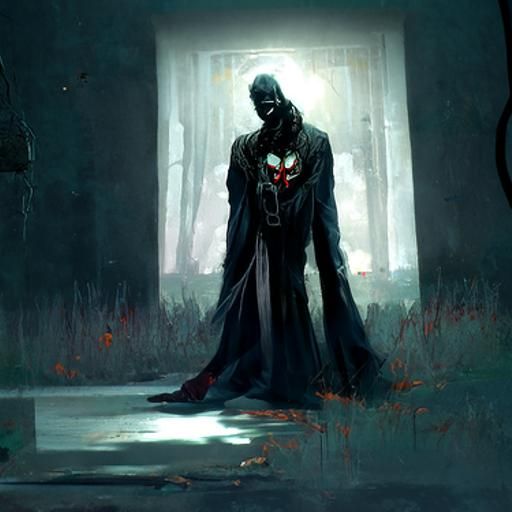 Sinister Mask Reveals Inner Darkness: A Fantasy Art Piece