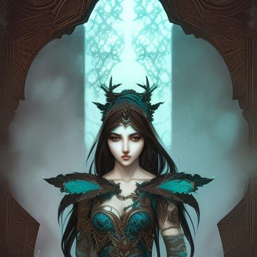 Elegant Elf Warrior with Black Roses