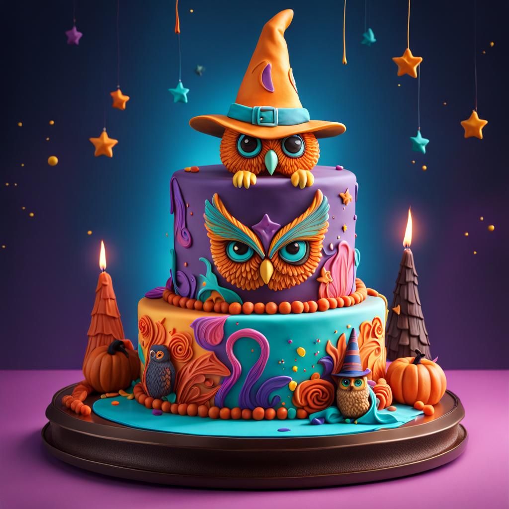 Owl Witch Cake 2