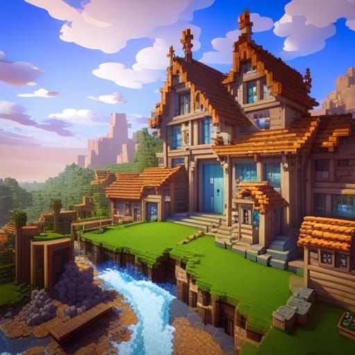 Happy Minecraft Kitty in Detailed Matte Painting