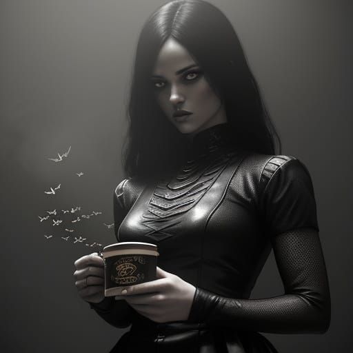 Gothic Fashion Photography in a Dark Academia Setting