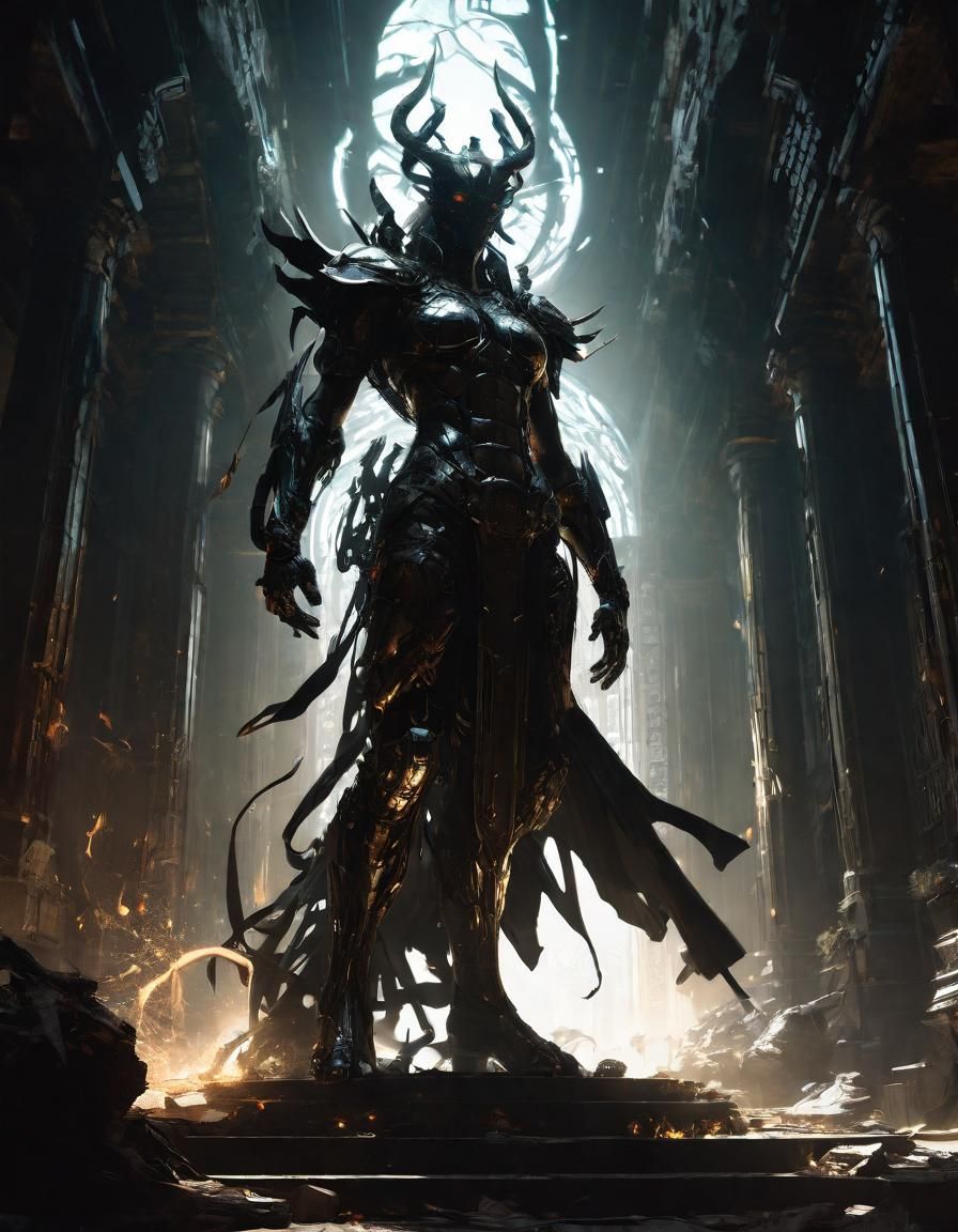 Demonic Being Surrounded by Magic Runes