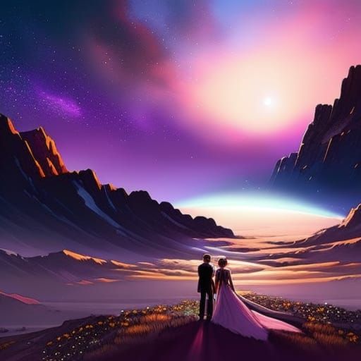Night Sky and romantic couple