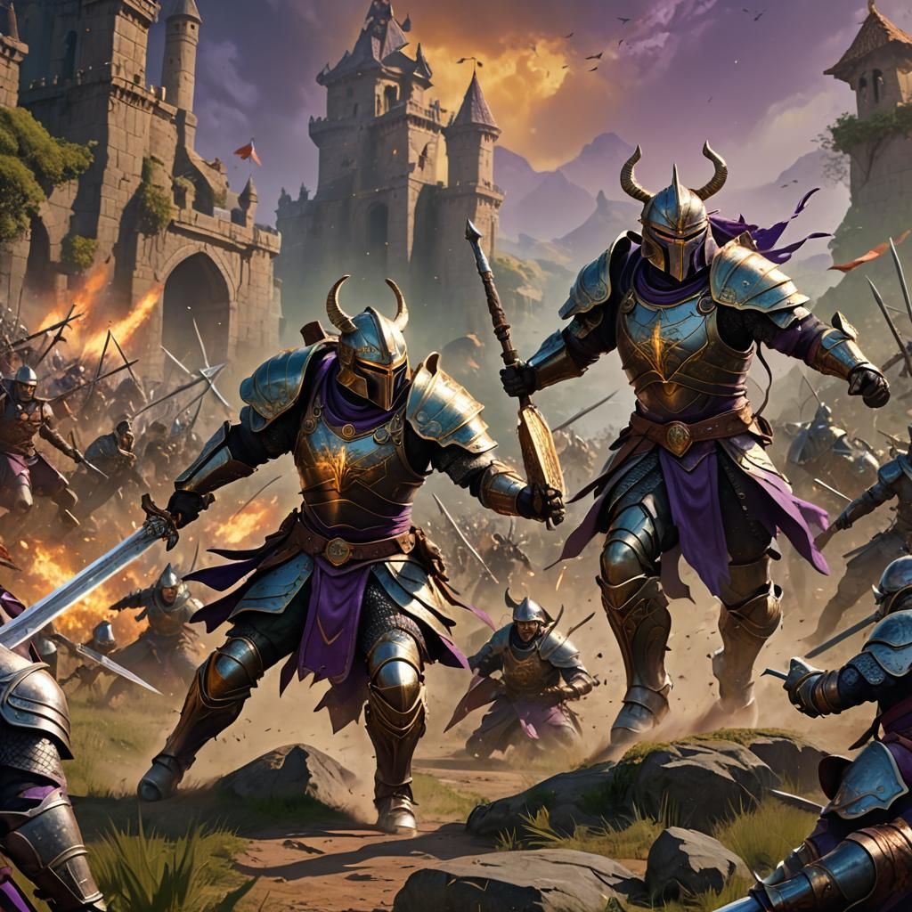 Armored Warrior Charging into Battle