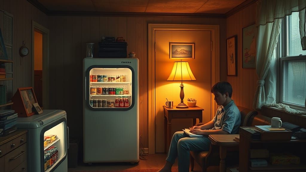 Cozy Retro Apartment Scene with Vintage Finds and Nostalgic ...