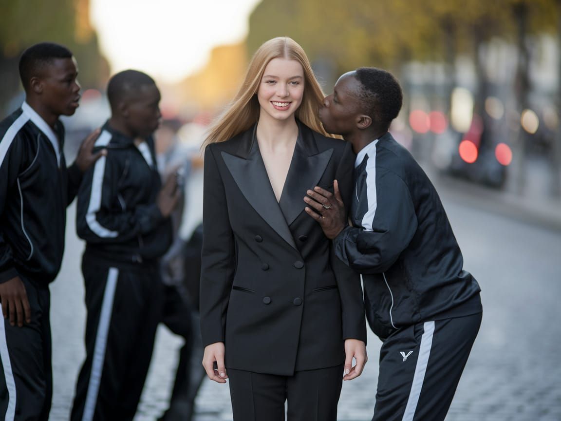 Champs Elysees Encounter in Soft Focus