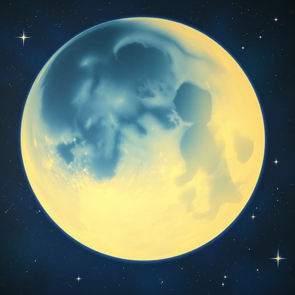 Dreamy, Ethereal Moonlit Landscape in Cosmic Style