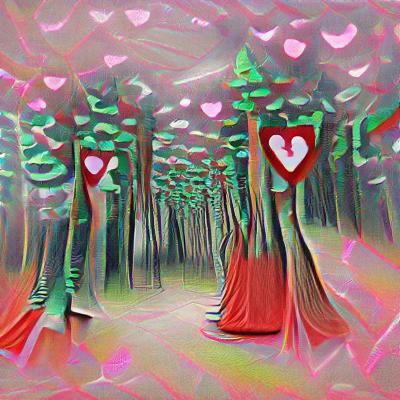Enchanting Forest of Love: A Serene Scene