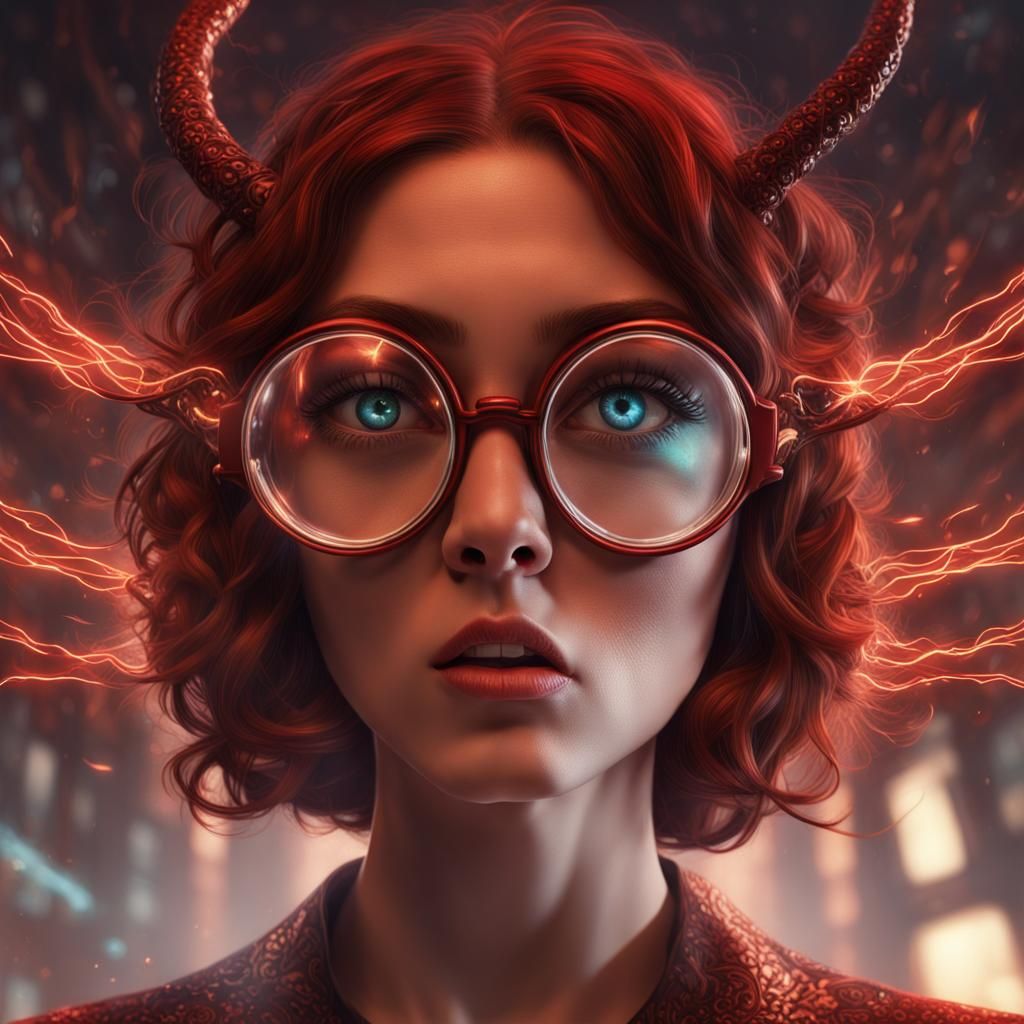 Hypnotist's Electric Gaze: Mesmerizing Fantasy Art
