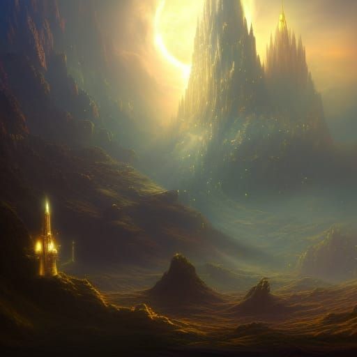 Blonde Alien Warrior in Gold Armor: Fantasy Illustration