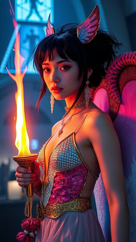 Pop Idol Lilith Ablaze in Cinematic Style