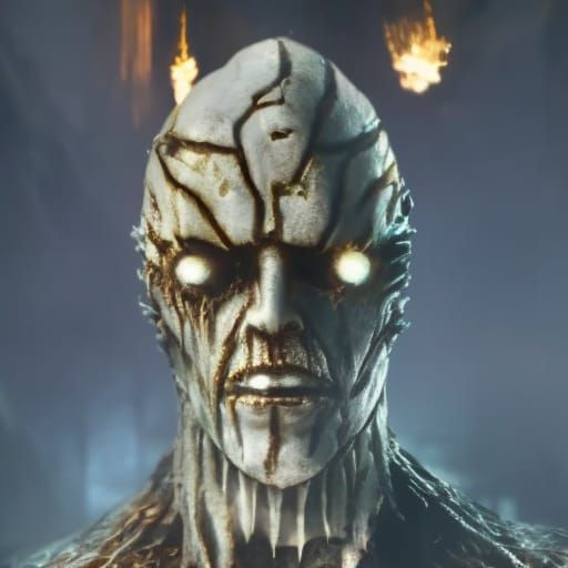 Biopunk Alien Tiger Portrait with Fungal Elements