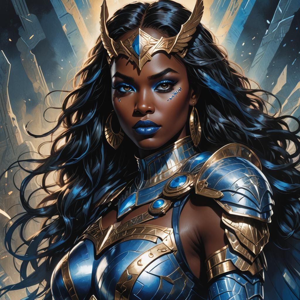Valkyrie Portrait in Comic Book Art Style