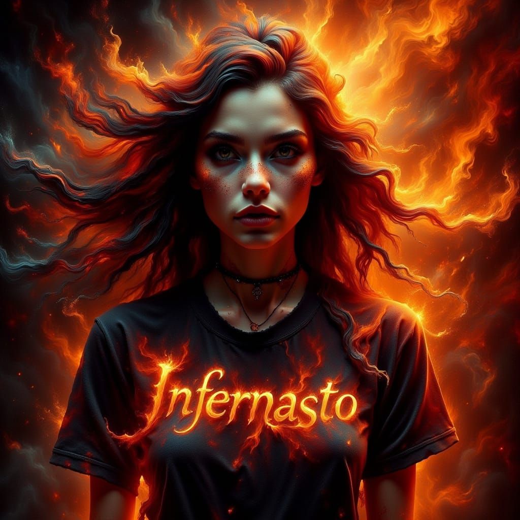 Burning Haired Woman in Sinister Style