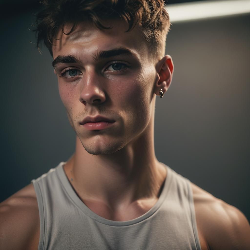 Moody High-Fashion Portrait of Young Man