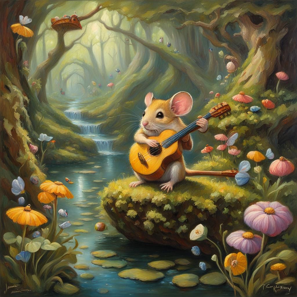 Dormouse Bard in Whimsical Fairy Wonderland