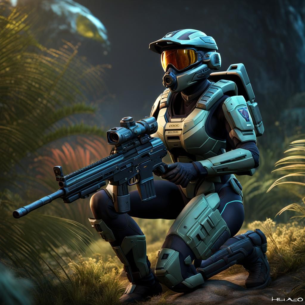 Female Marine Sniper: Matte Painting in 8K